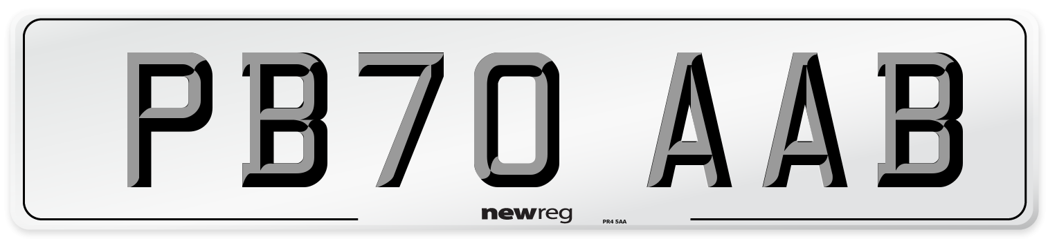 PB70 AAB Number Plate from New Reg